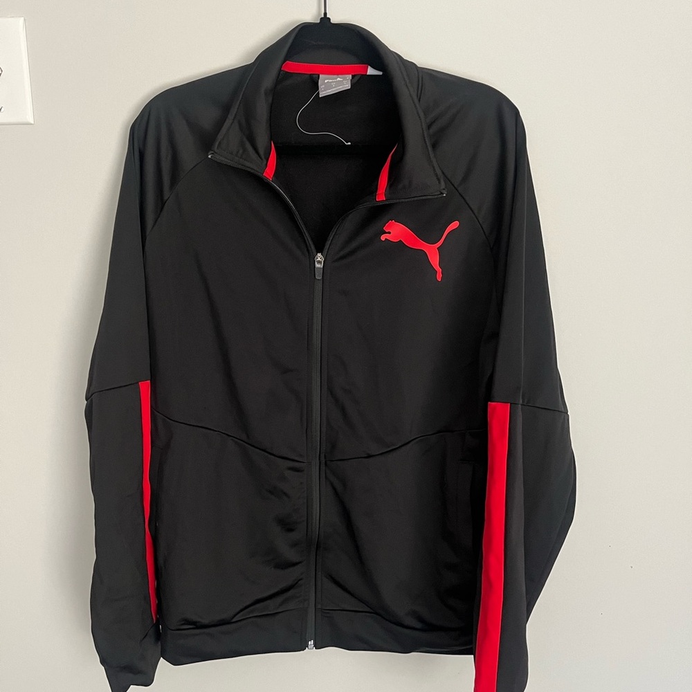 Puma Men's Black Performance Jacket with Red Accents